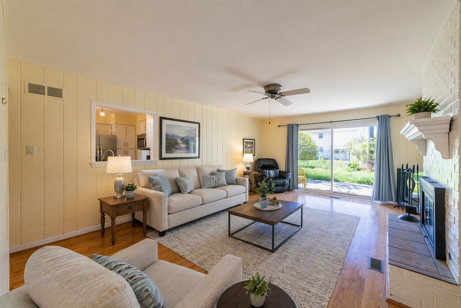 Family room, virtually staged
